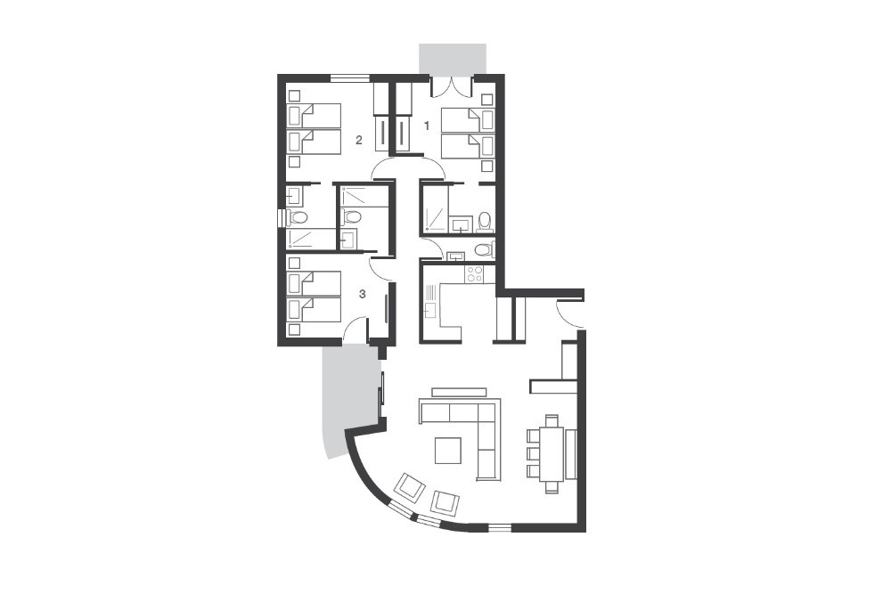 Loft 1 Aspen House Val d’Isere Floor Plan 1